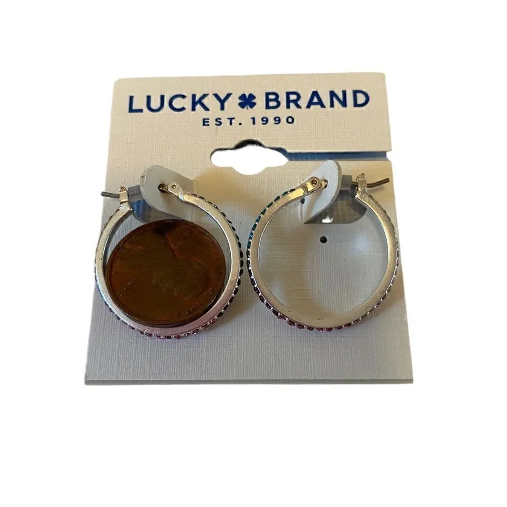 Delicate Matte Silver & Multi-Colored Hoops. Perfectly Sized for everyday wear.